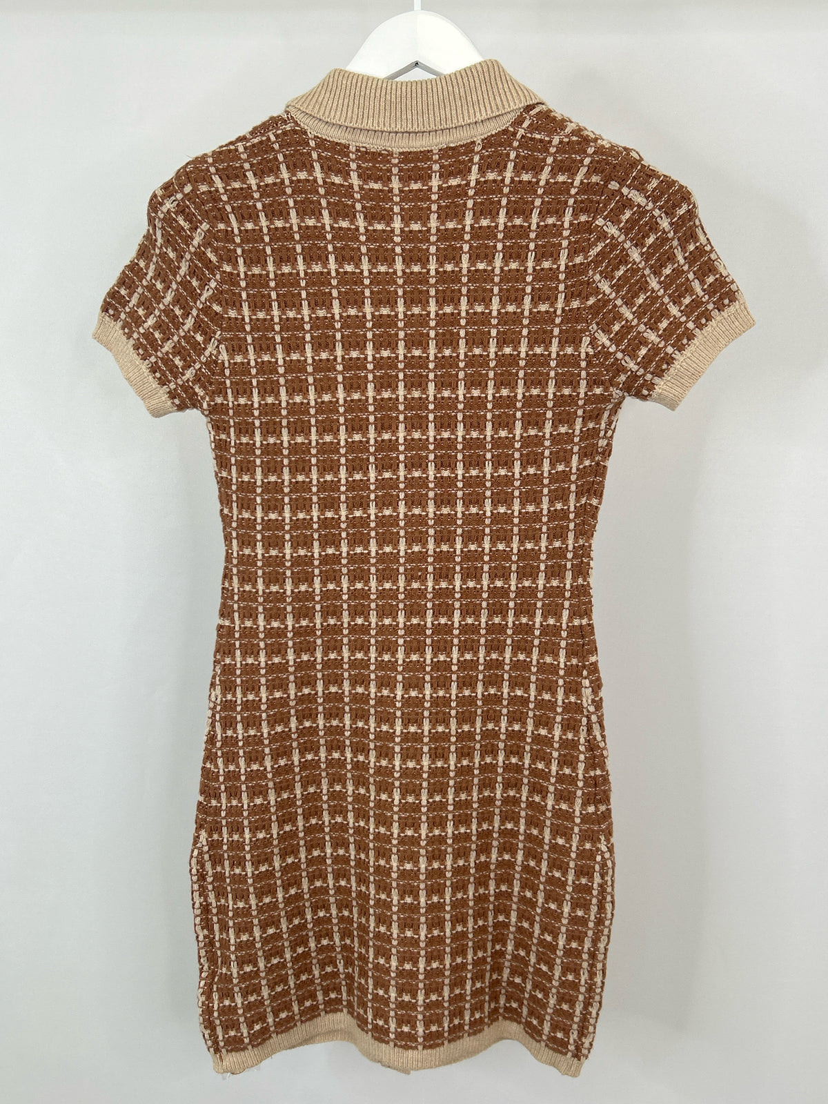 ENTRO Size S BEIGE AND BROWN Women Dress
