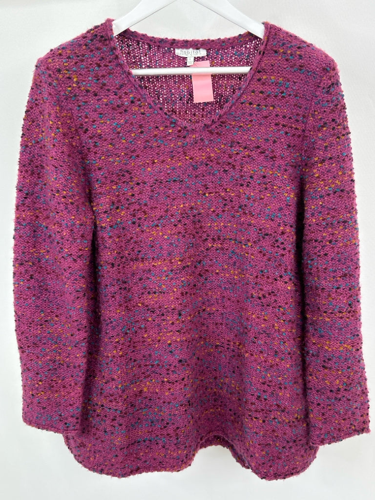 HABITAT Women Size L Purple Print Sweater