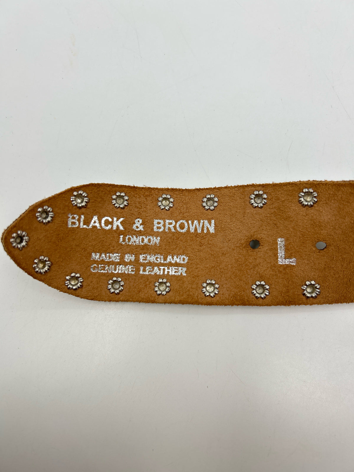 Black & Brown London Size L METALLIC BROWN Belt