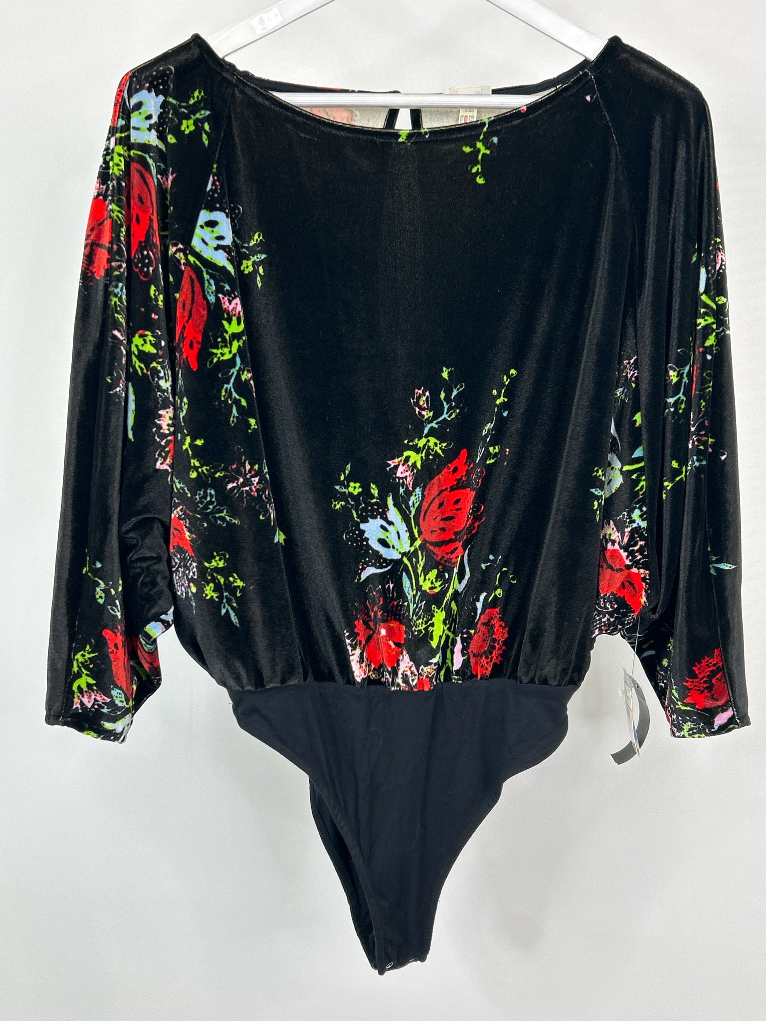 FREE PEOPLE Size S Black Floral Women Top