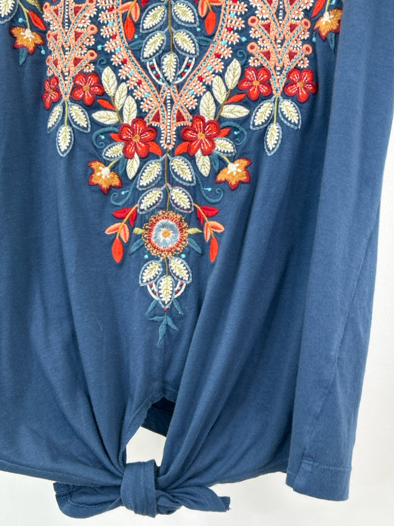 JOHNNY WAS Size XS Blue floral Women's Top