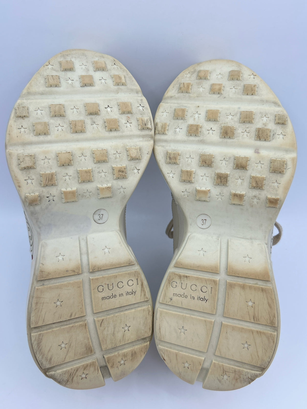 GUCCI Size 37/7 Ivory Women Sneakers