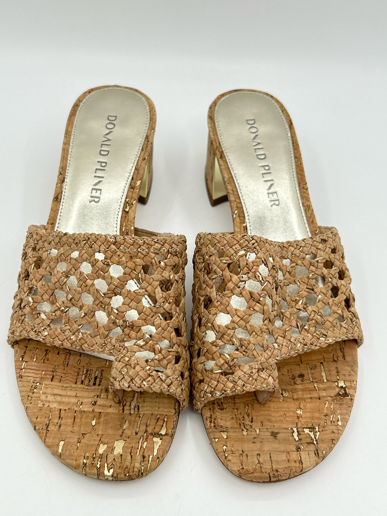 DONALD PLINER Size 8M BROWN AND GOLD Women Sandal