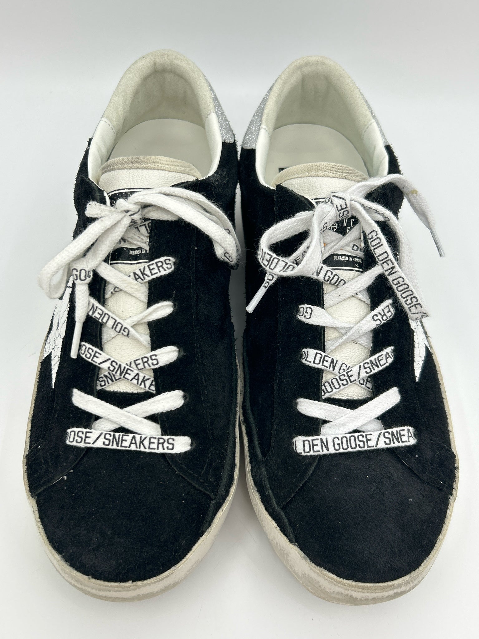 GOLDEN GOOSE Size 39/9 Black and White Women Sneakers