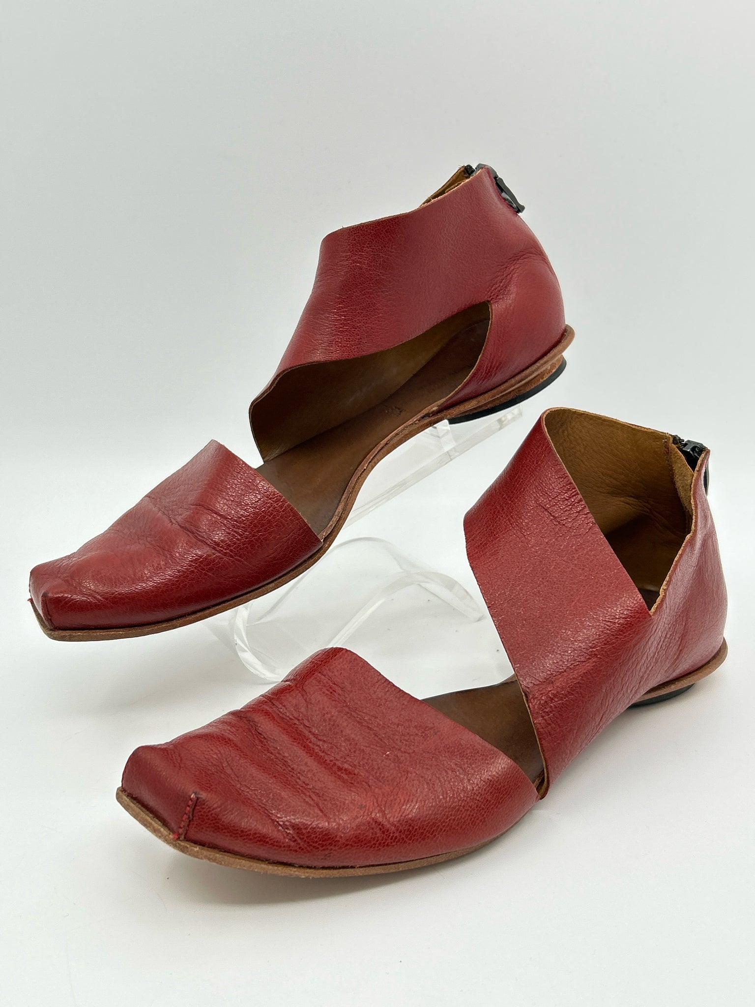 CYDWOQ Size 37.5 Red Women Sandal