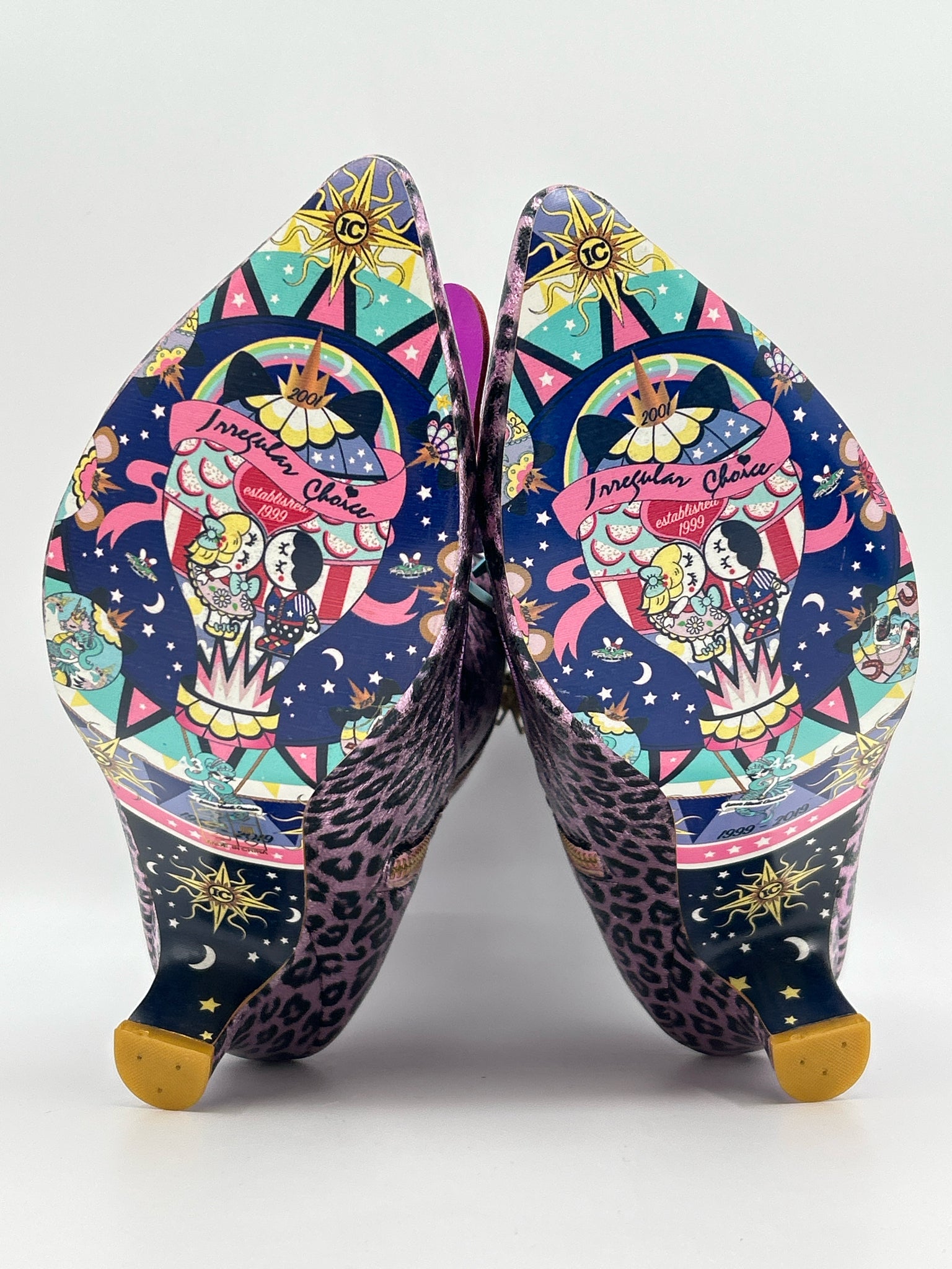 IRREGULAR CHOICE Size 12 Pink and Black Women Booties
