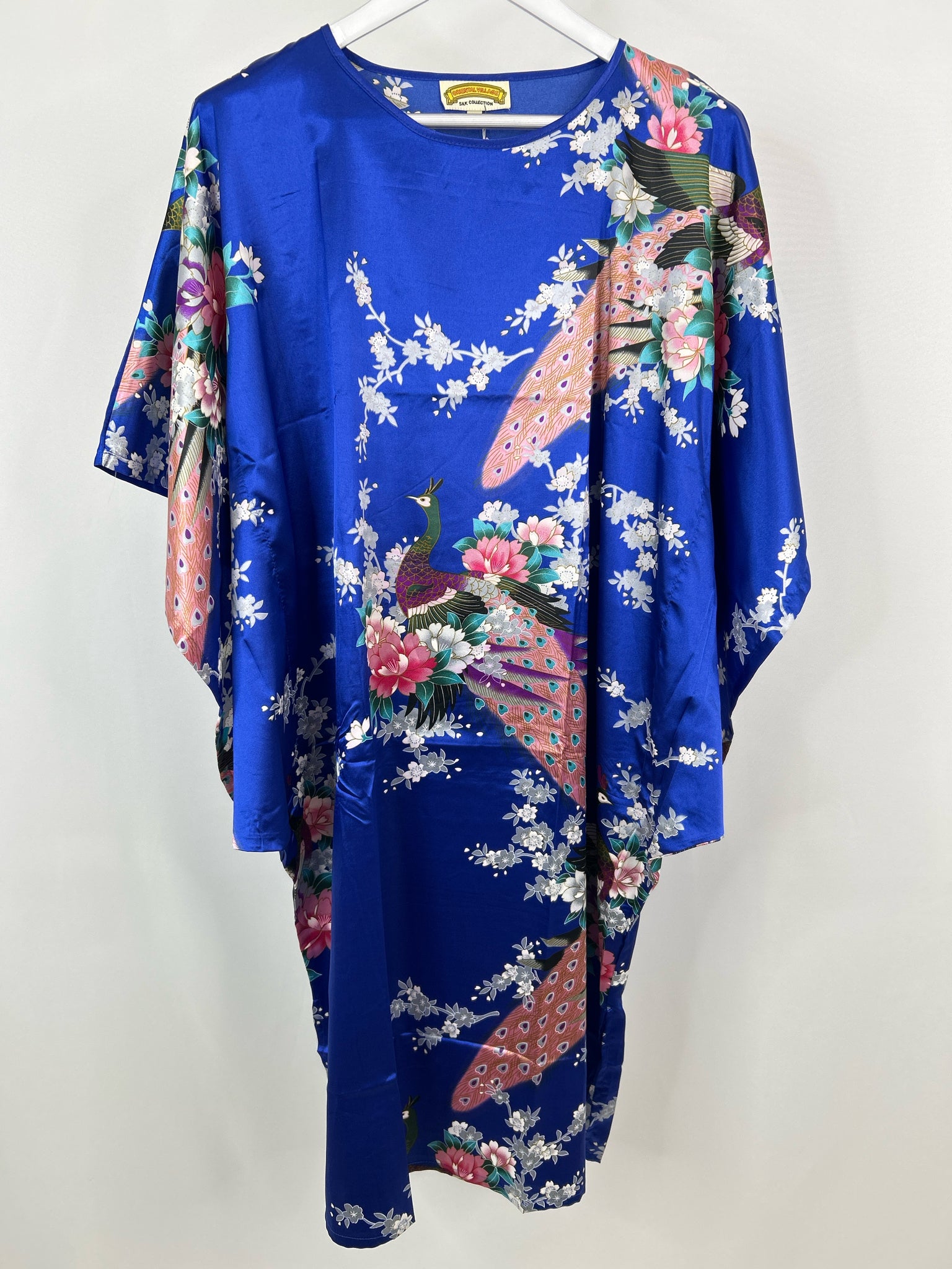 ORIENTAL VILLAGE Size One Size Blue Print Women Dress NWT