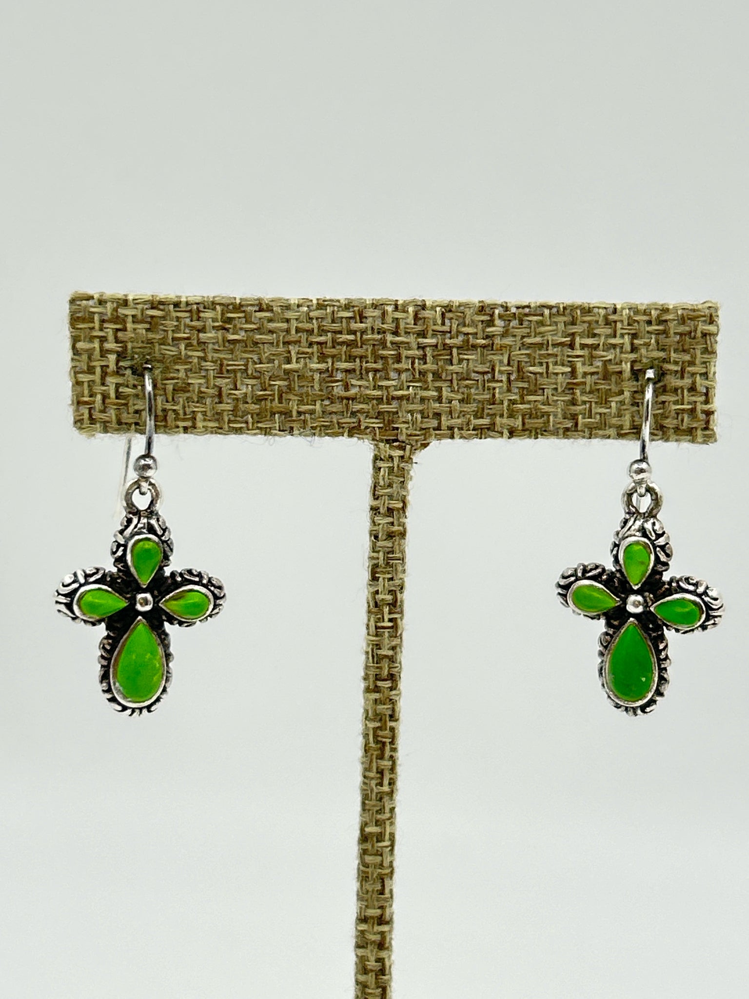 BARSE SILVER AND GREEN Earrings