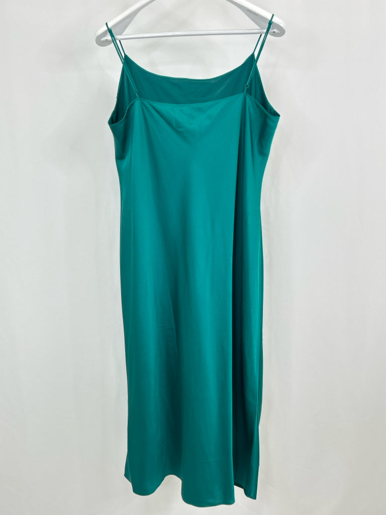 J CREW Women Size 18 Green Satin Slip Dress NWT