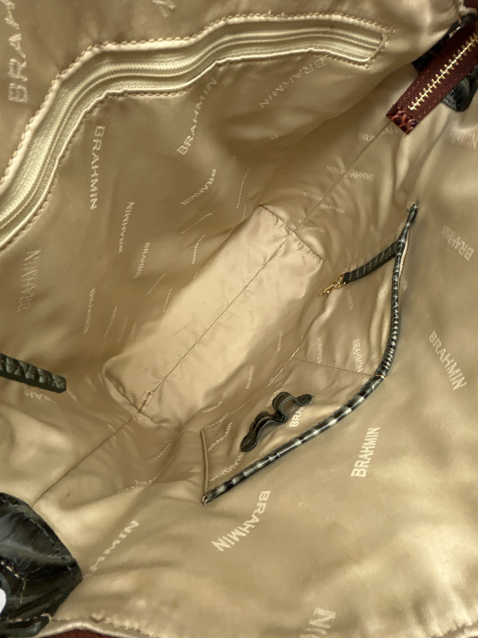 BRAHMIN Pecan and Green Women Purse