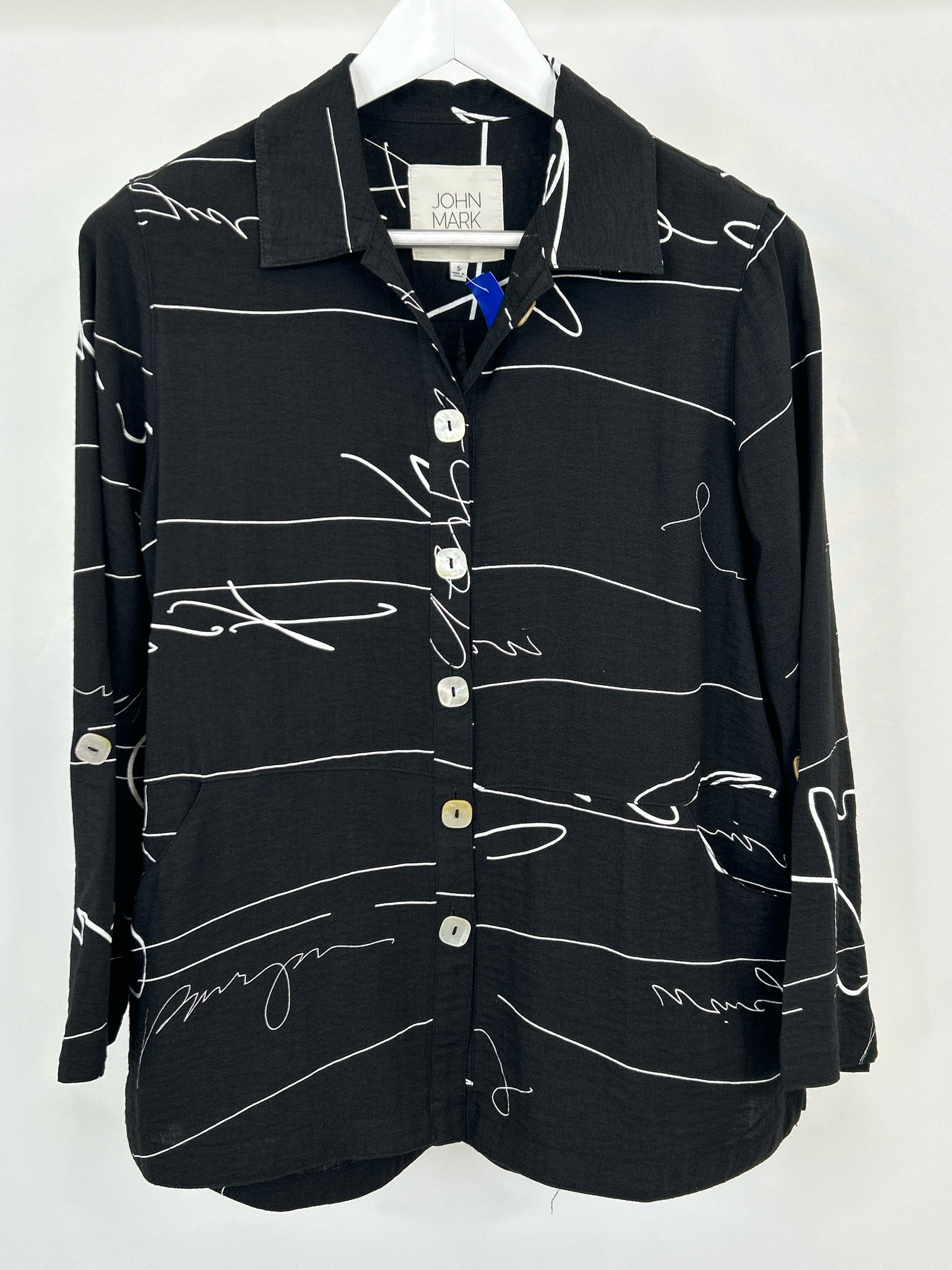 John Mark Size S Black Print Women Tunic