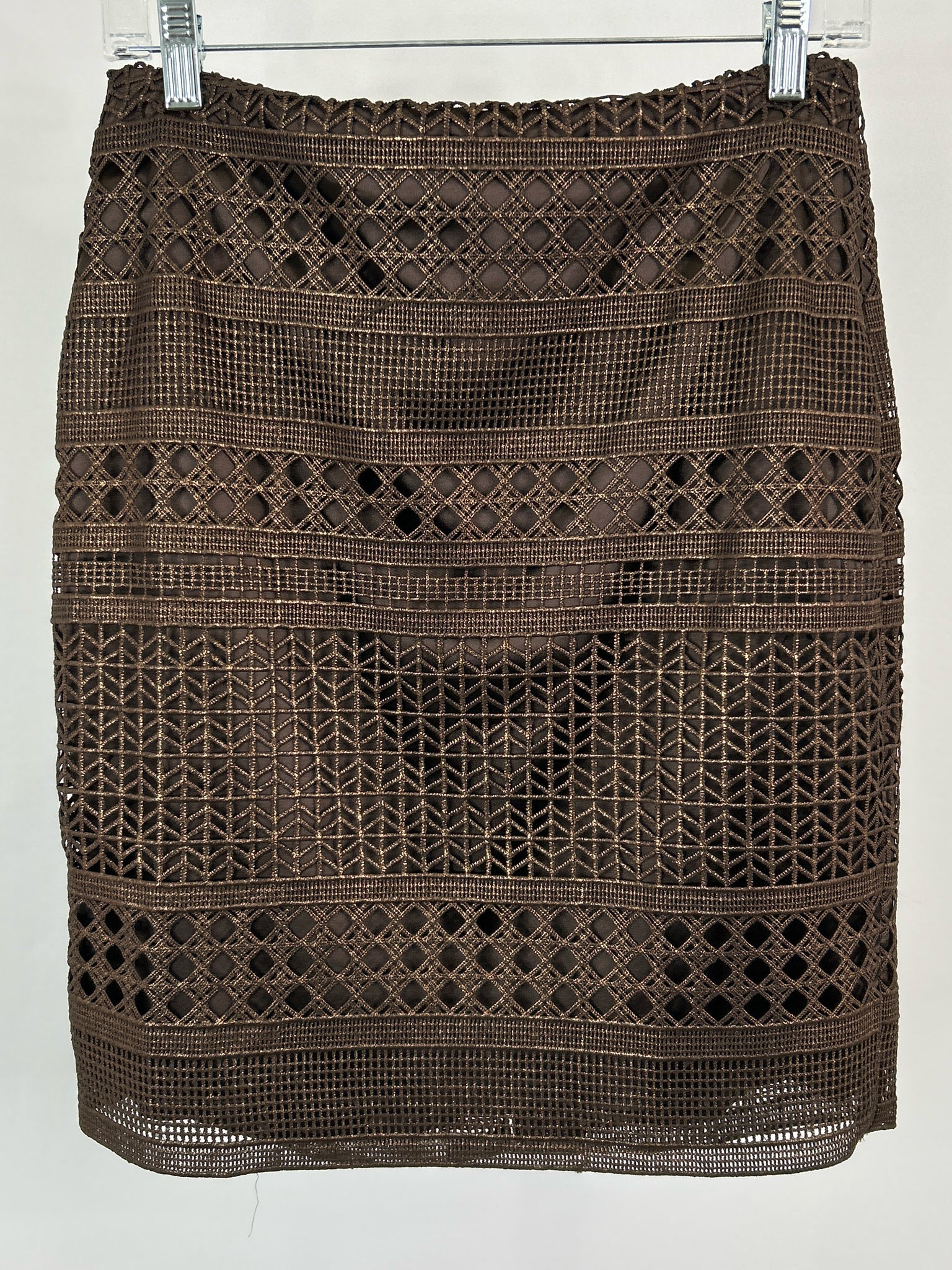 White House Black Market Size 4 Brown Women Skirt NWT