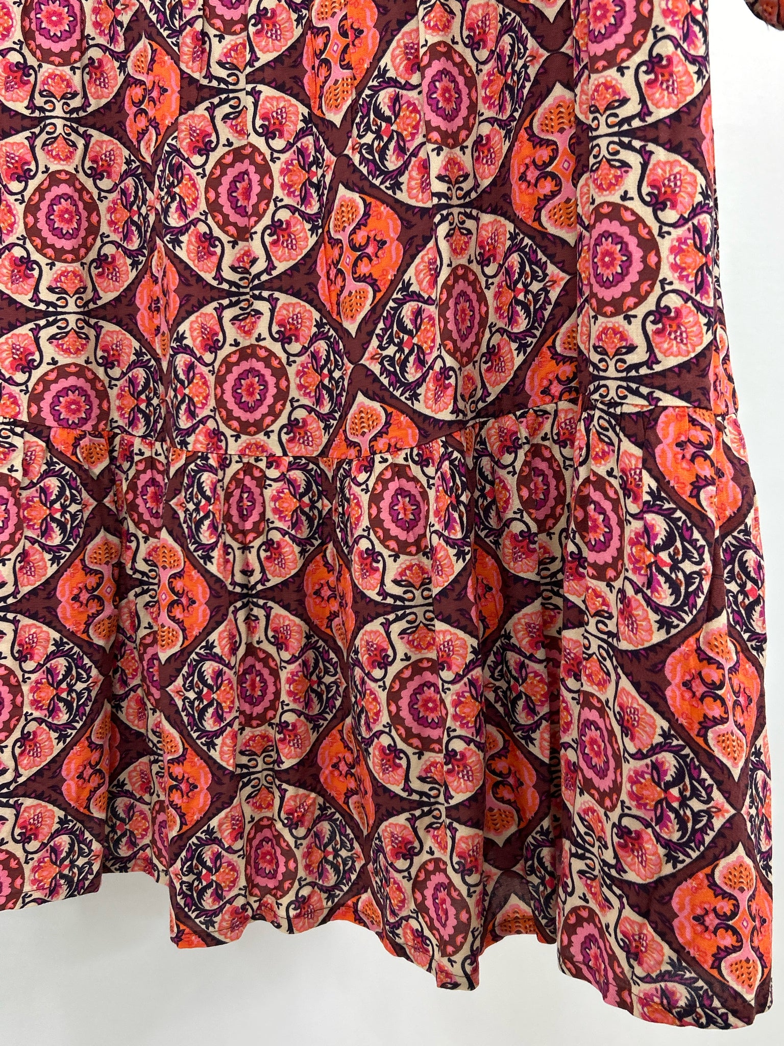 NATURAL LIFE Size S Burgundy Print Women Dress
