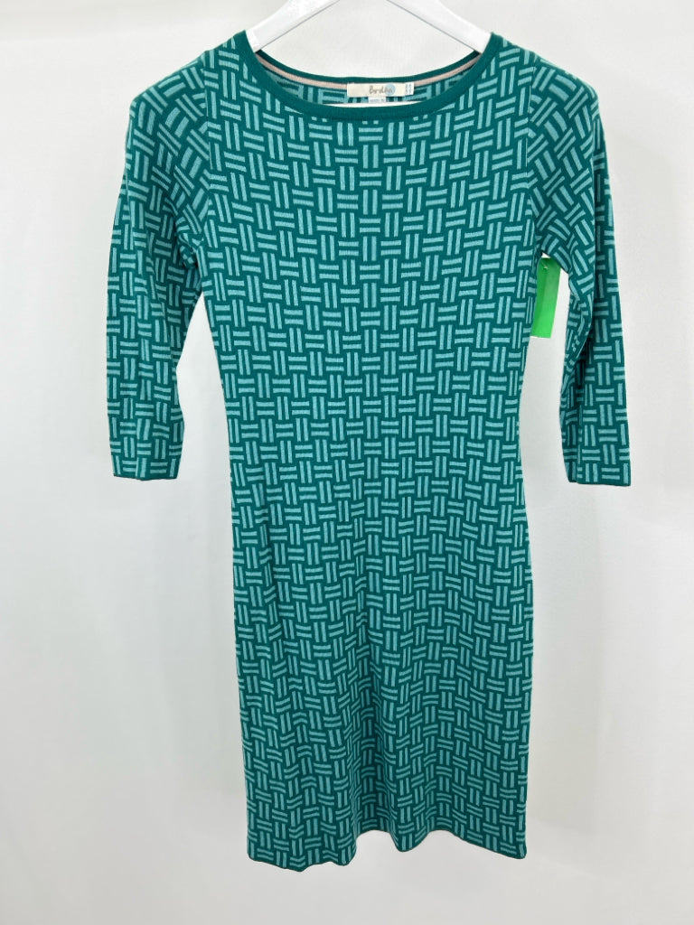 BODEN Women Size 2R Green Print Dress