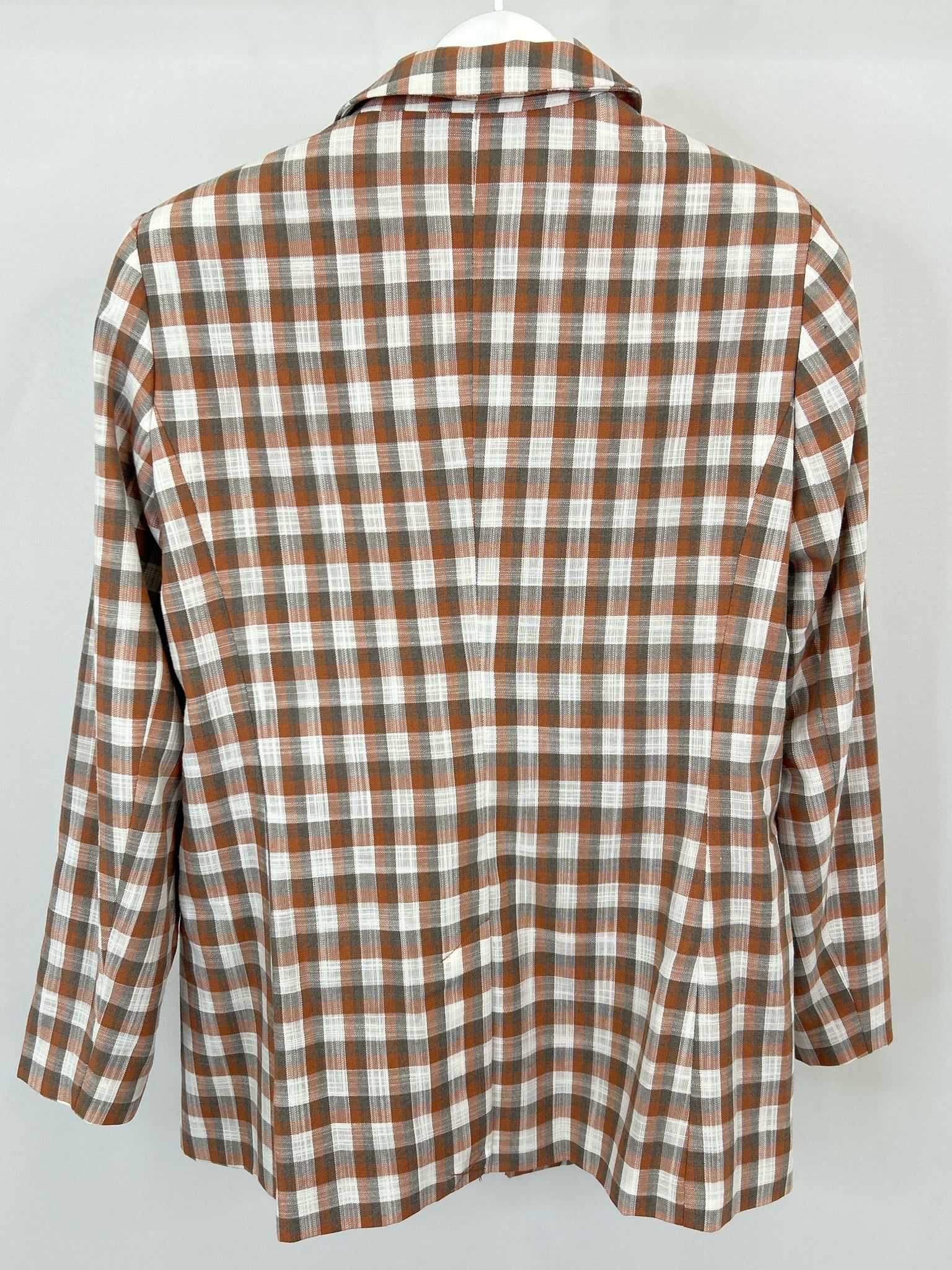 NINE WEST Size M Orange plaid Women Blazer