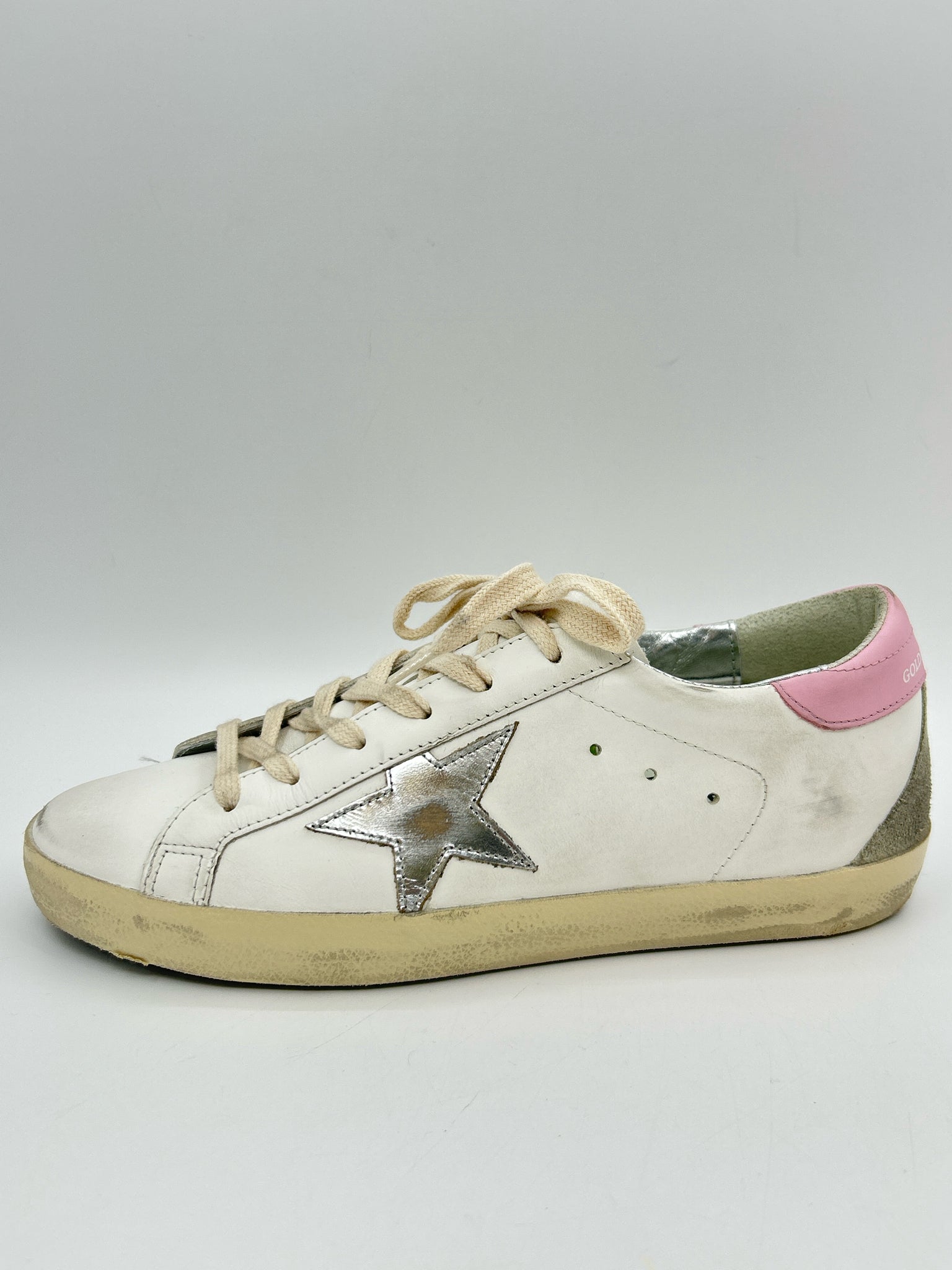 GOLDEN GOOSE Size 40/10 White and PINK Women Sneakers