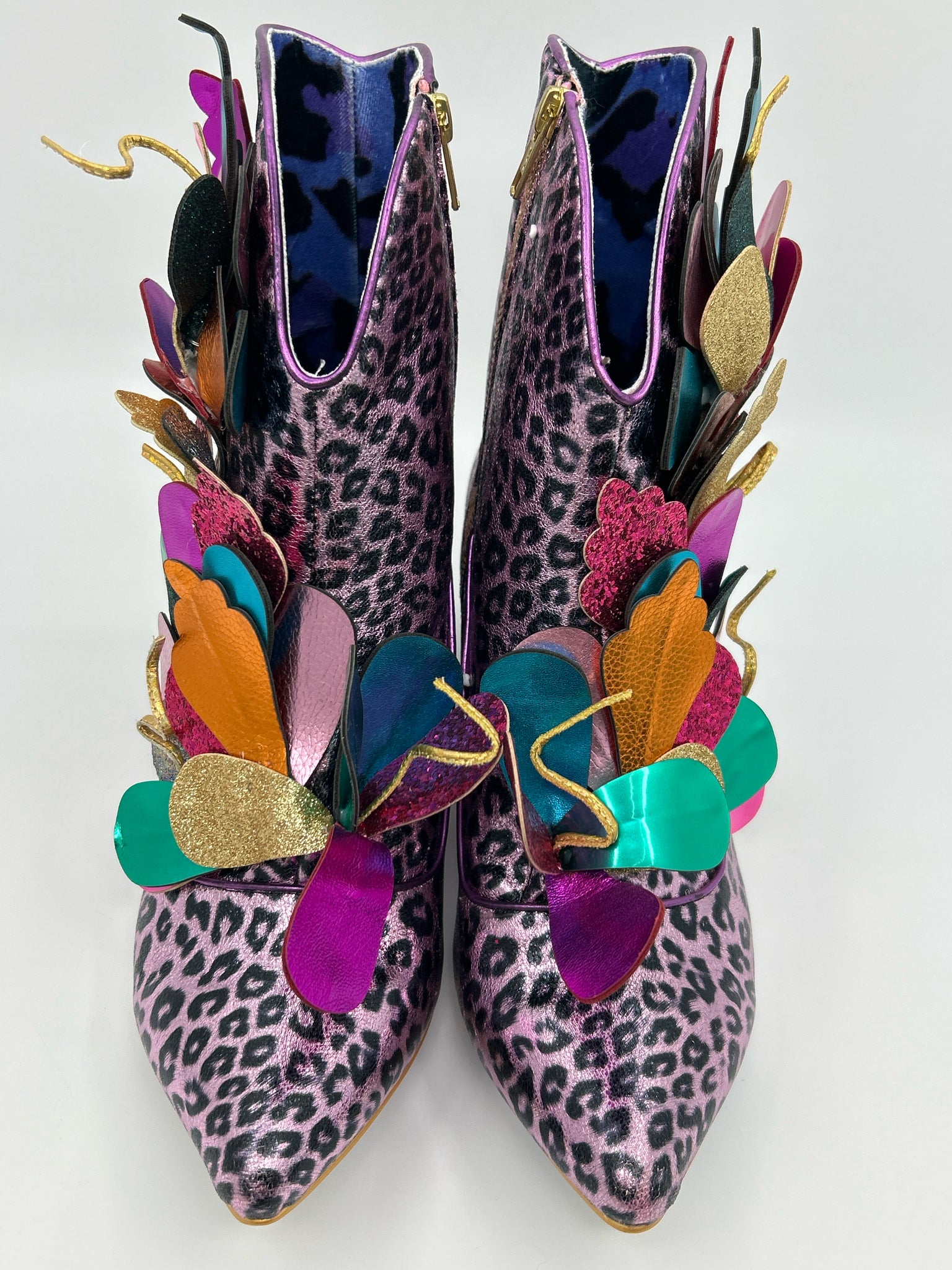 IRREGULAR CHOICE Size 12 Pink and Black Women Booties