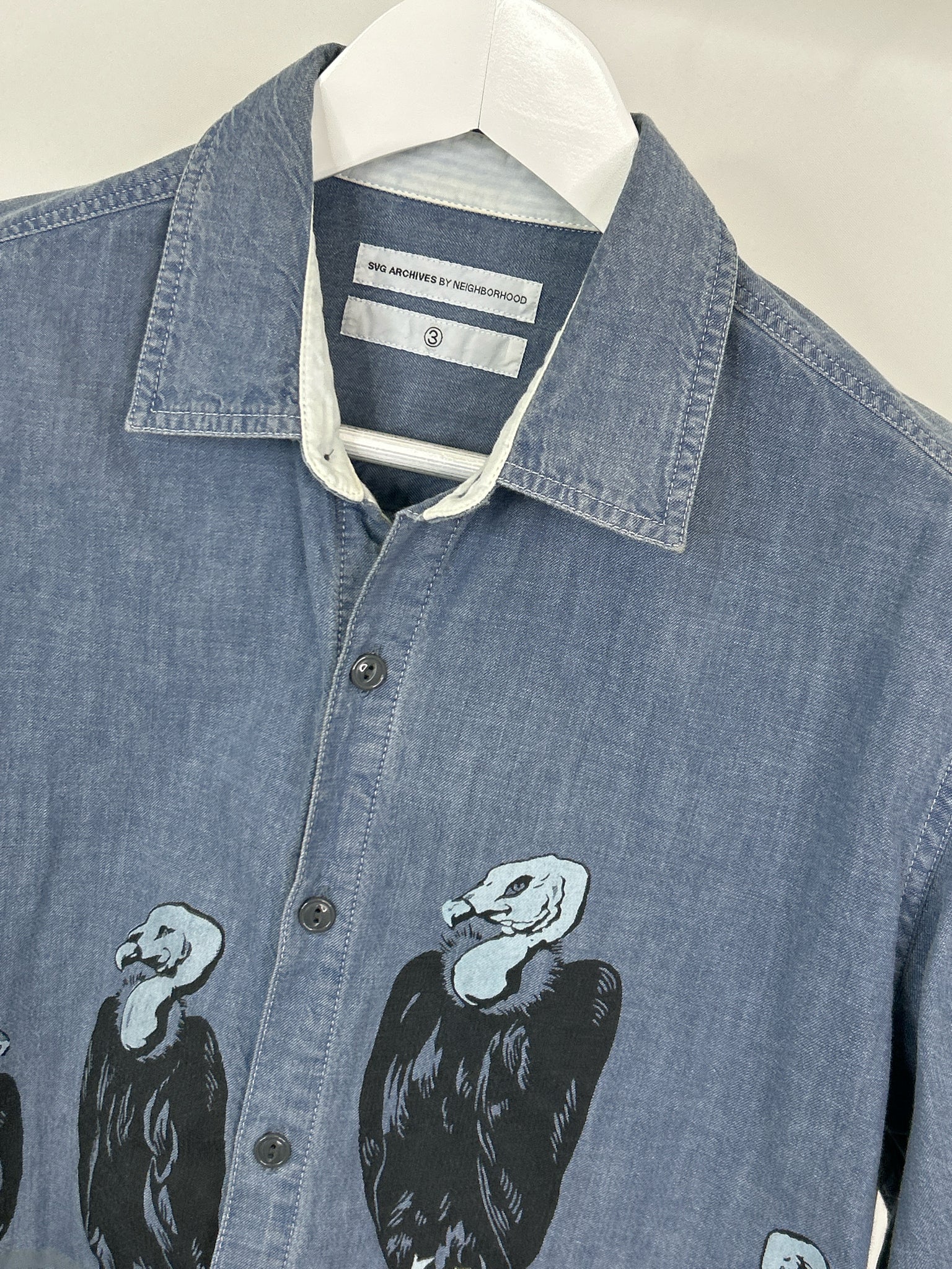 Svg Archives By Neighborhood Size L BLUE DENIM Women Shirt