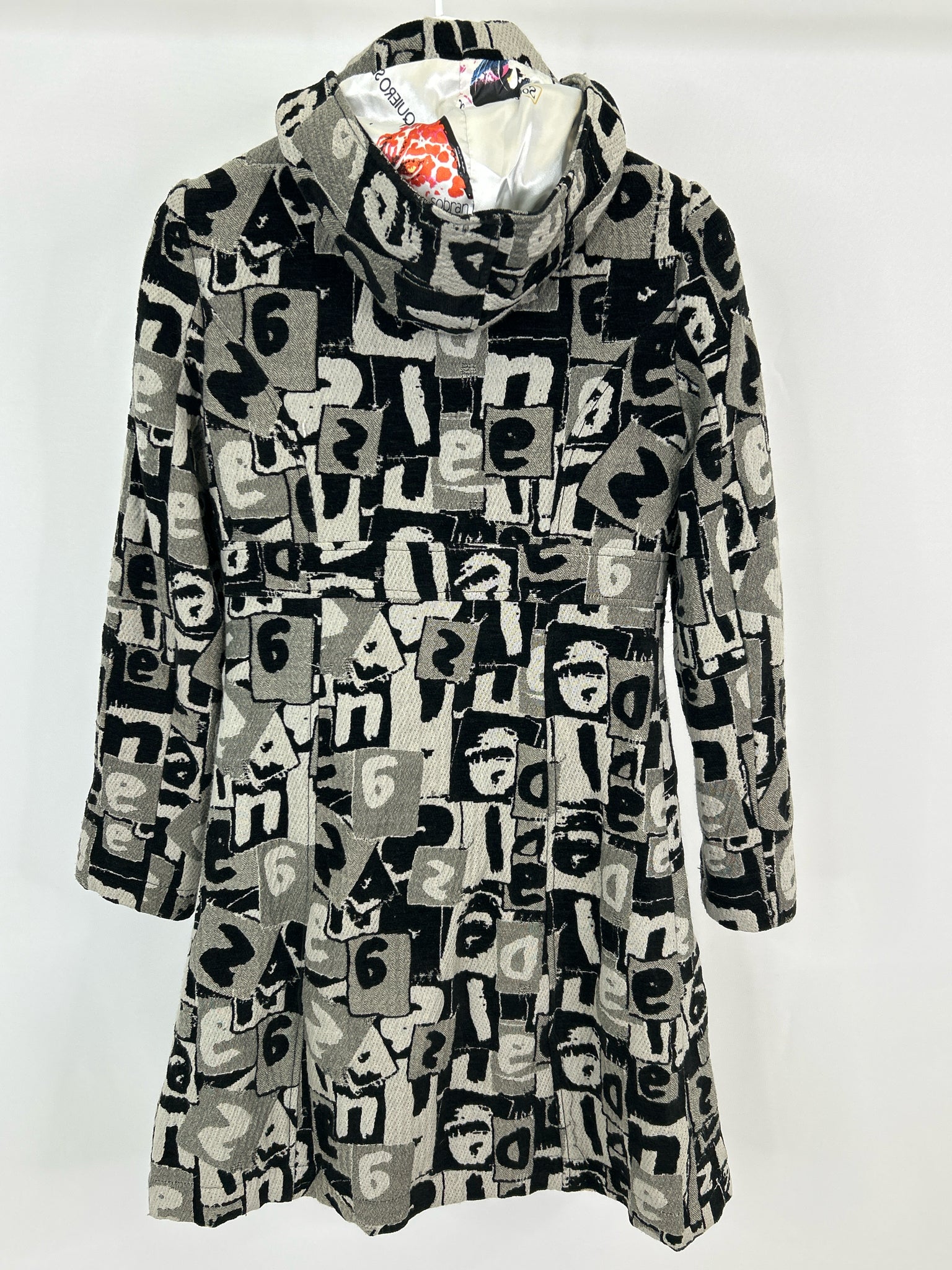 desigual Size 38 Grey & Black Women Coat