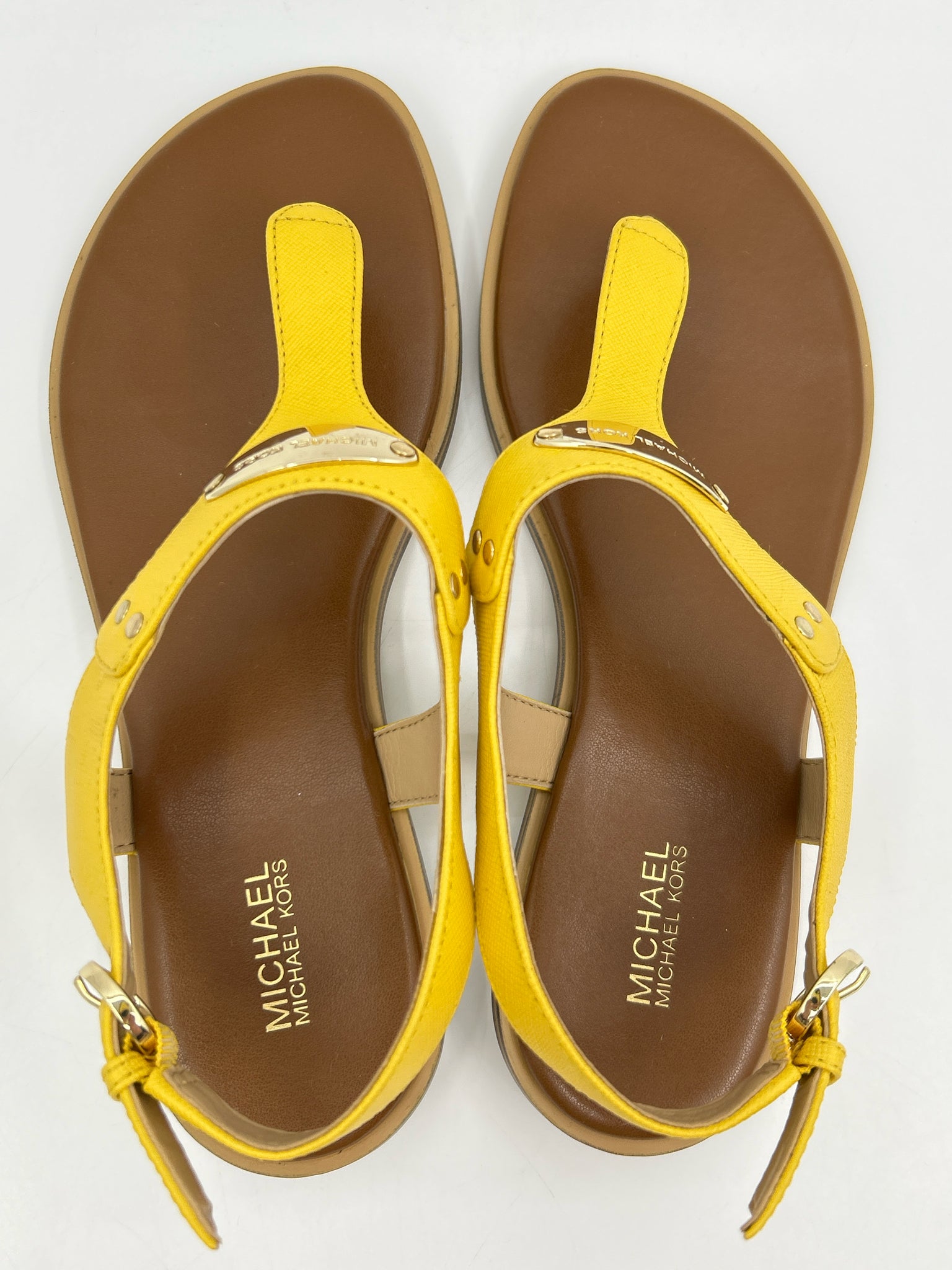 MICHAEL MICHAEL KORS Size 8M Yellow & Brown Women Sandal