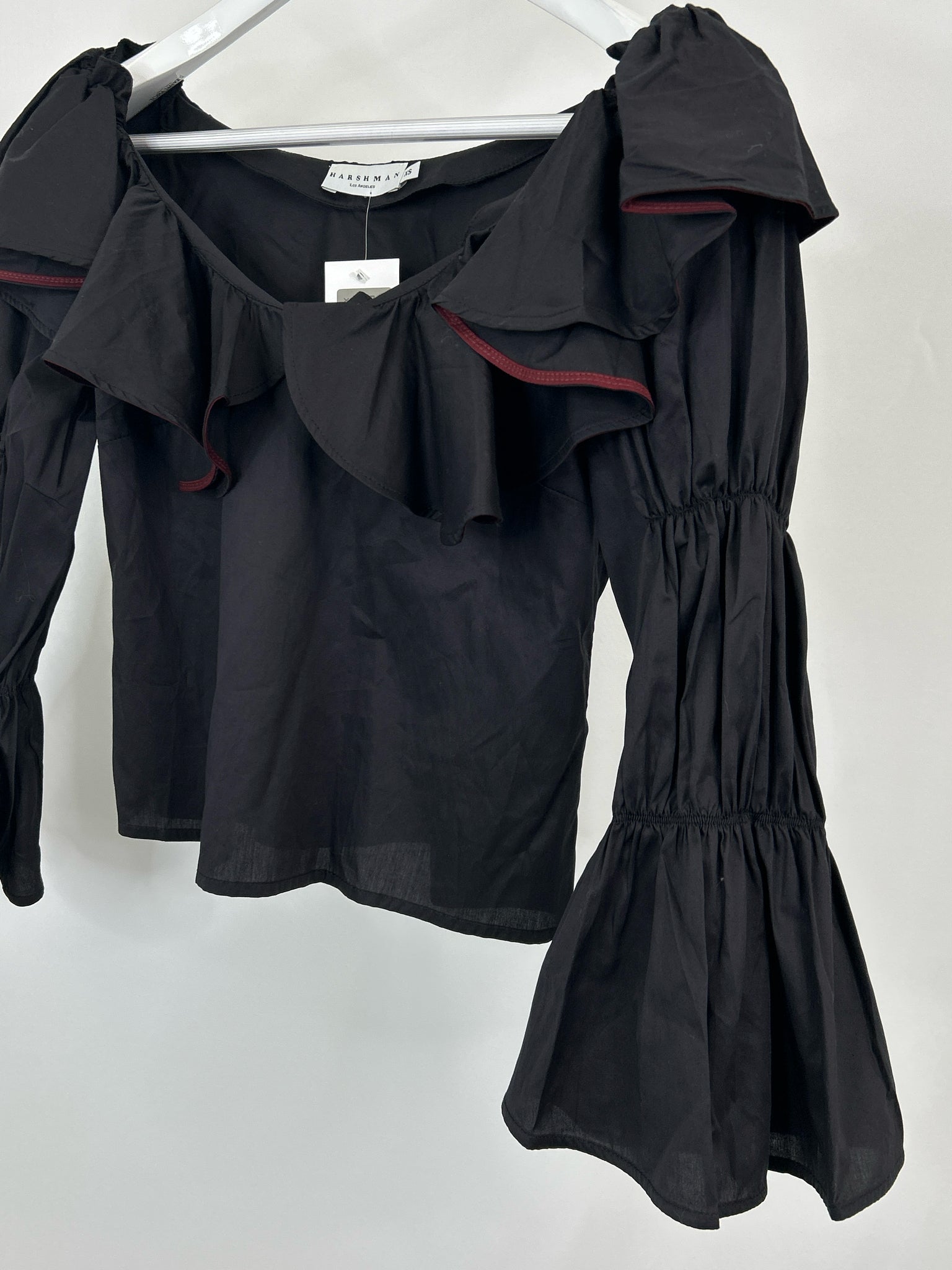 Harshman Size XS Black Women Blouse NWT