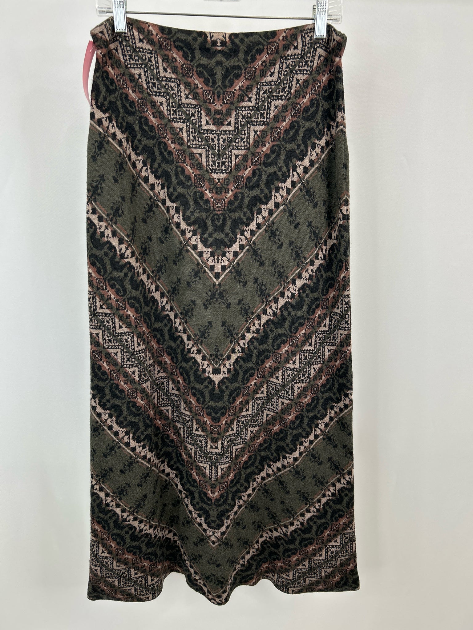 PERUVIAN COLLECTION Size M Olive Green Print Women Skirt