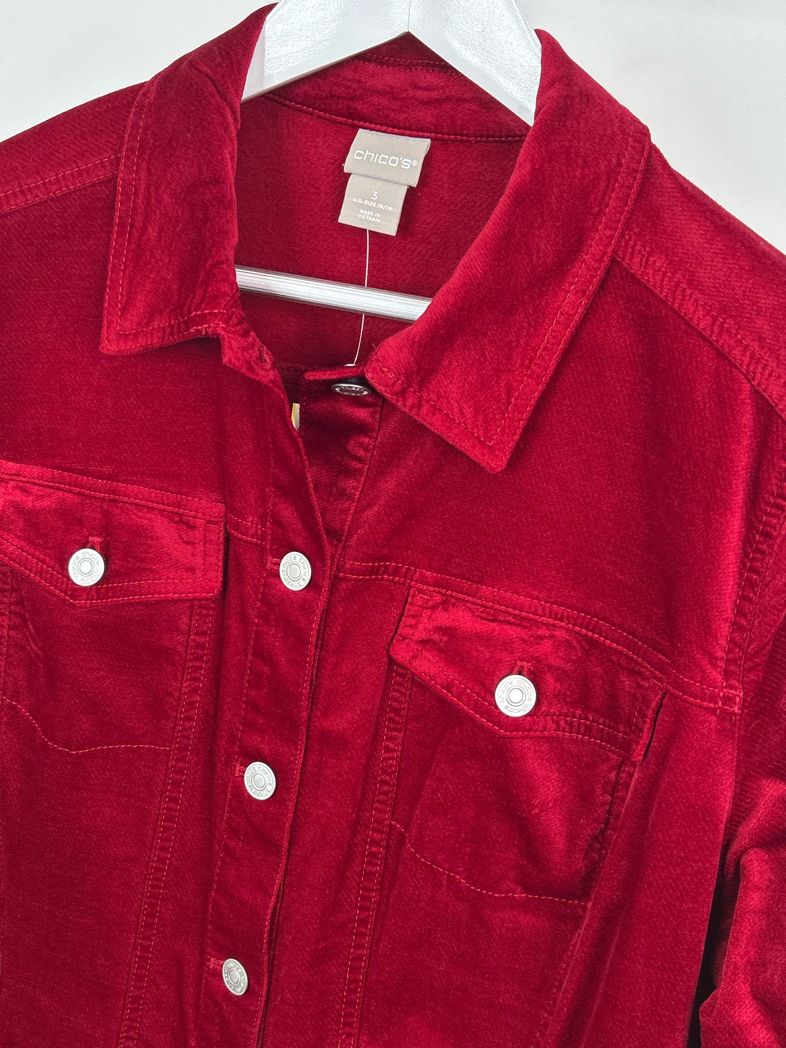 CHICO'S Size 16/18 Red Women Jacket