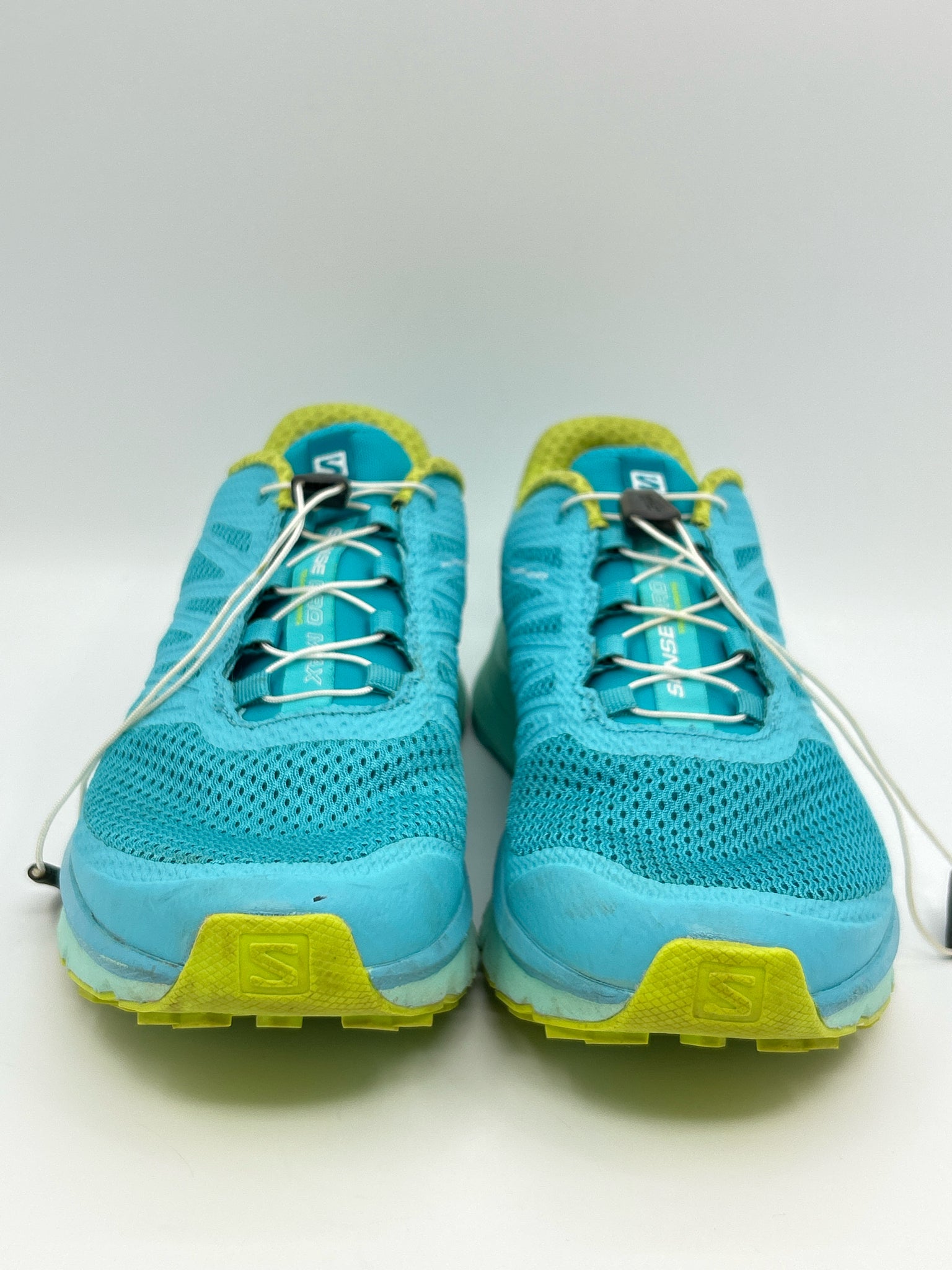 SALOMON Size 10.5 Teal and Yellow Women Sneakers