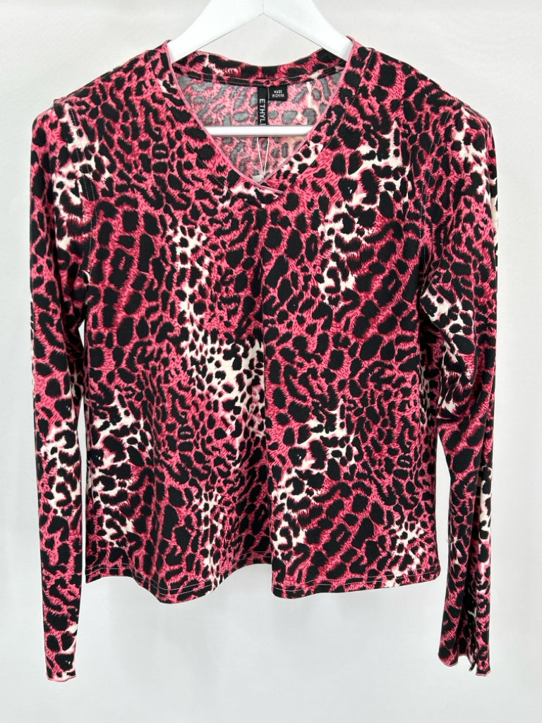 ETHYL Women Size M Pink and Black Top