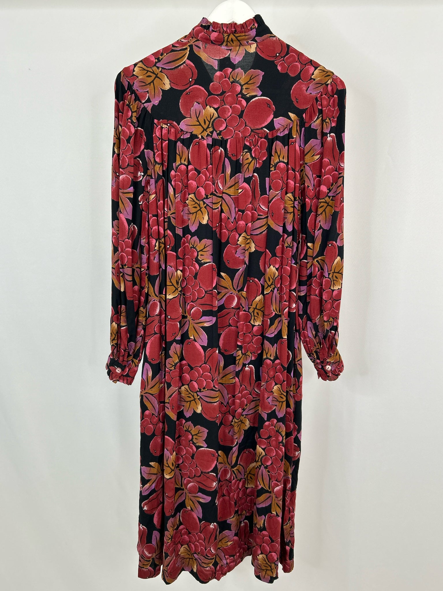 JEAN LEDUC MADE IN FRANCE Size S/M Black Floral Women Dress