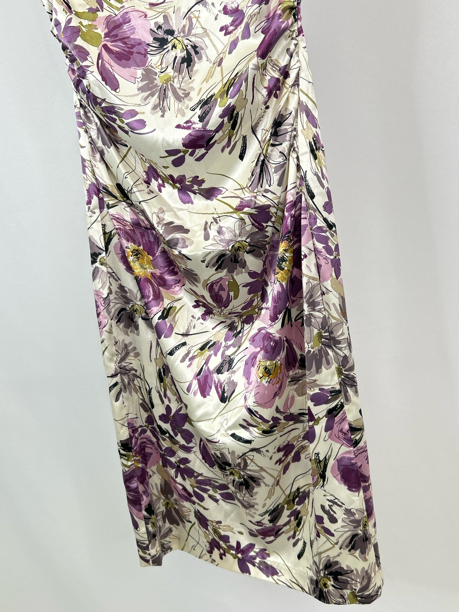 LONDON TIMES Size 6 Ivory and Purple Women Dress