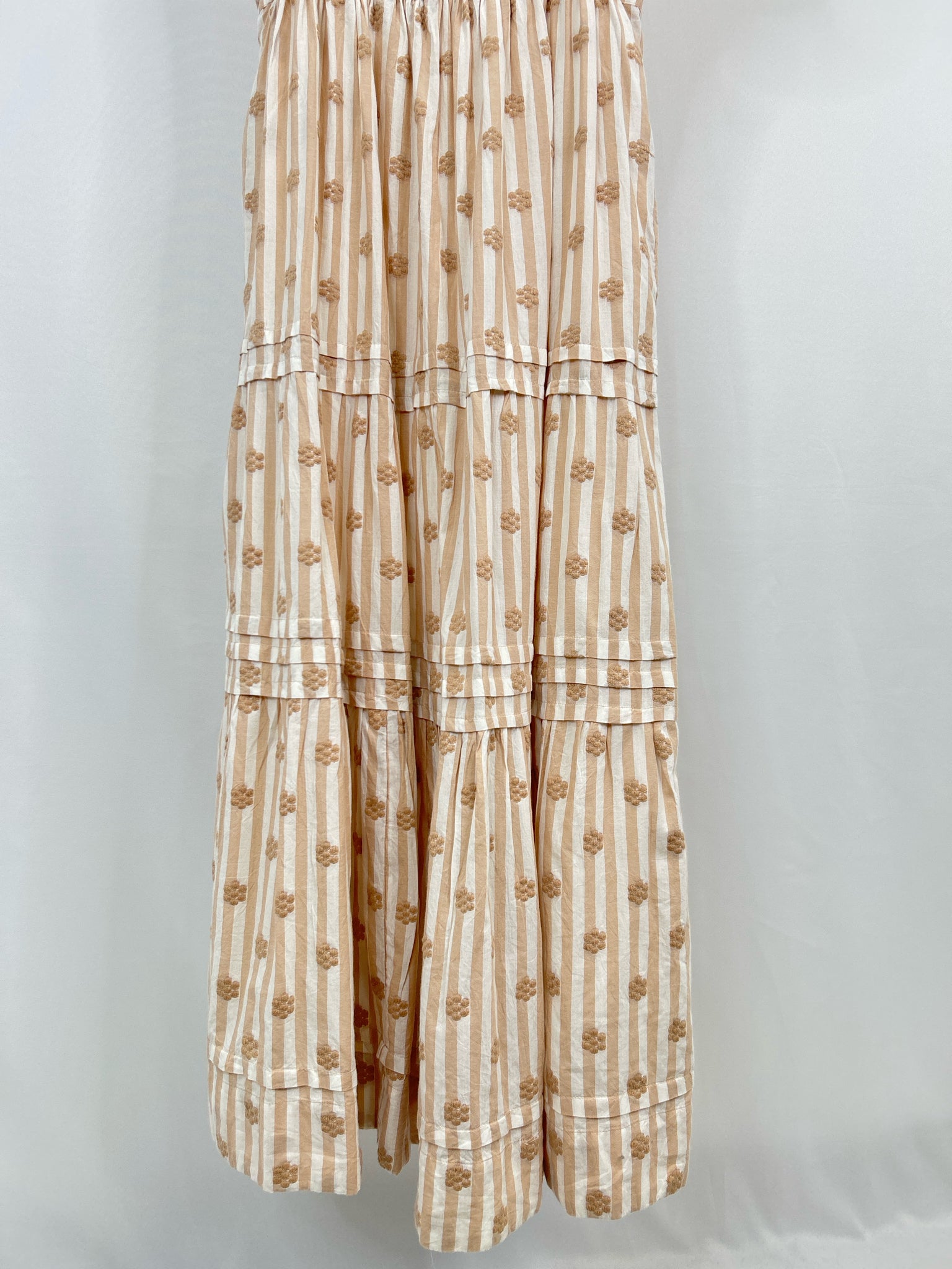 ANTHROPOLOGIE Size M Tan Striped Women Dress