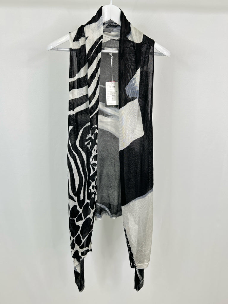 ADORE Size L Black and White Women's 3-Way Vest NWT