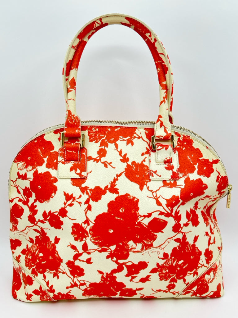 TORY BURCH CREAM AND RED Tote