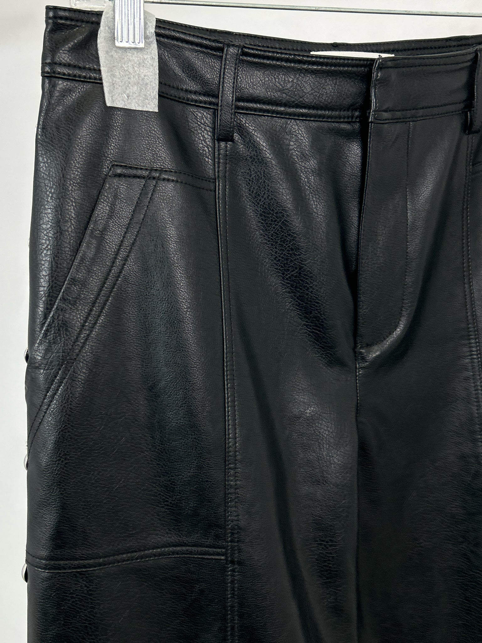 ANTHROPOLOGIE Size 6 Black Faux Leather Women Pants NWT