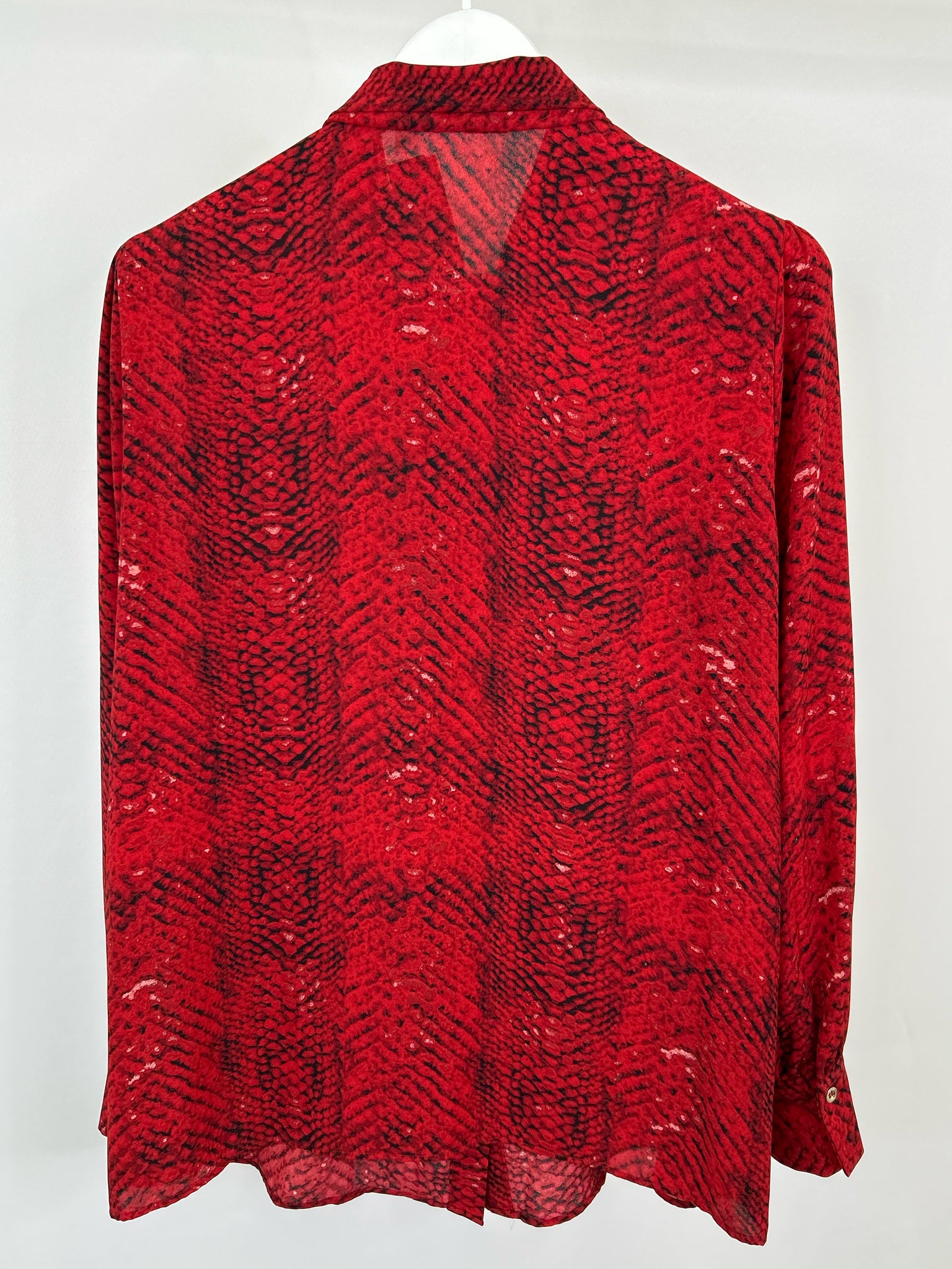 T TAHARI Size XL Red and Black Women Blouse