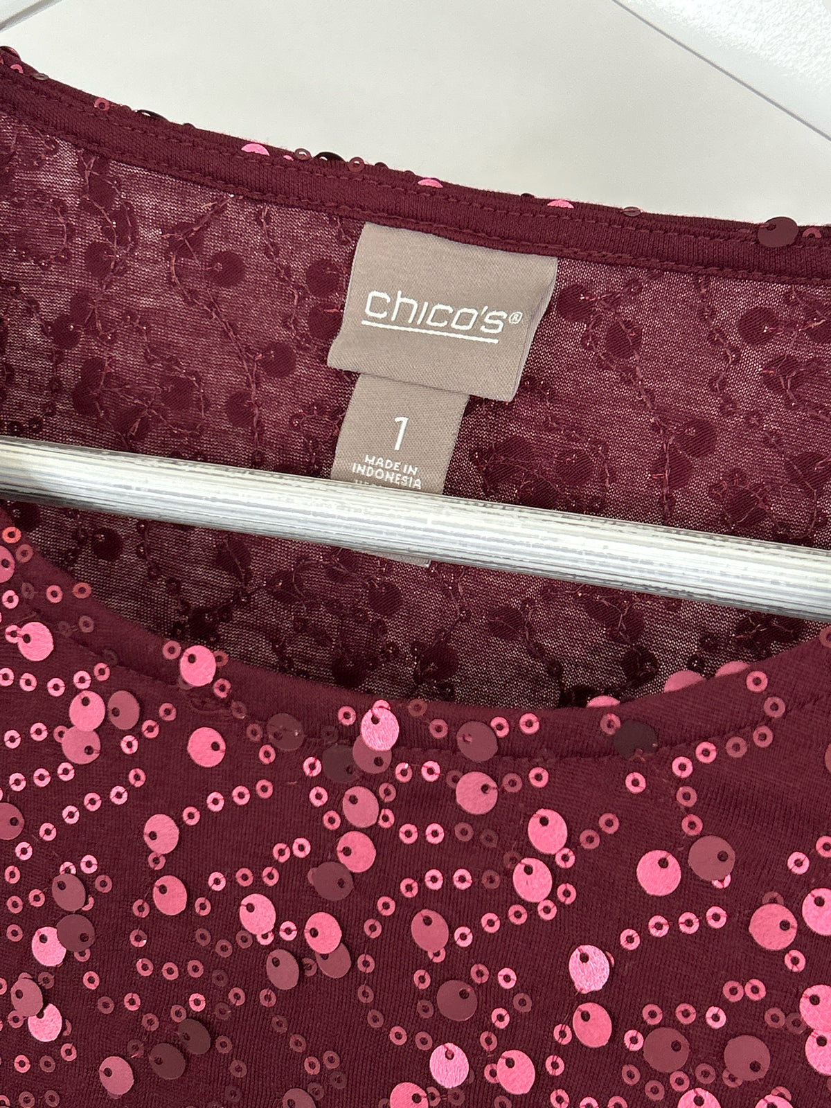 CHICO'S Size M WINE Women Top