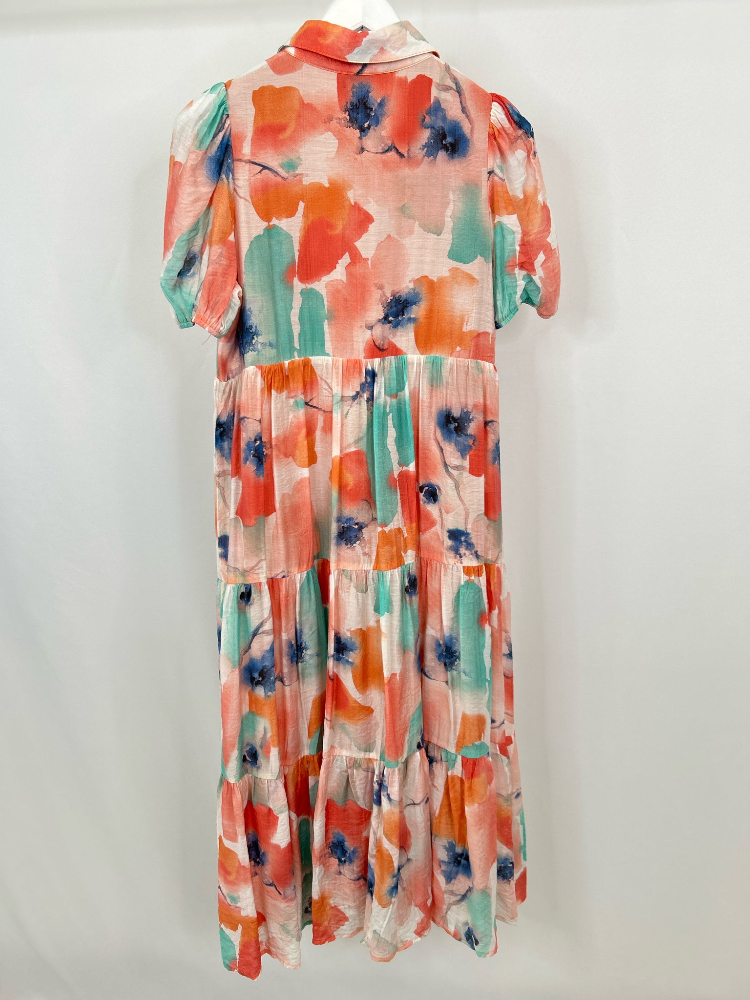 TCEC Size M Peach Print Women Dress