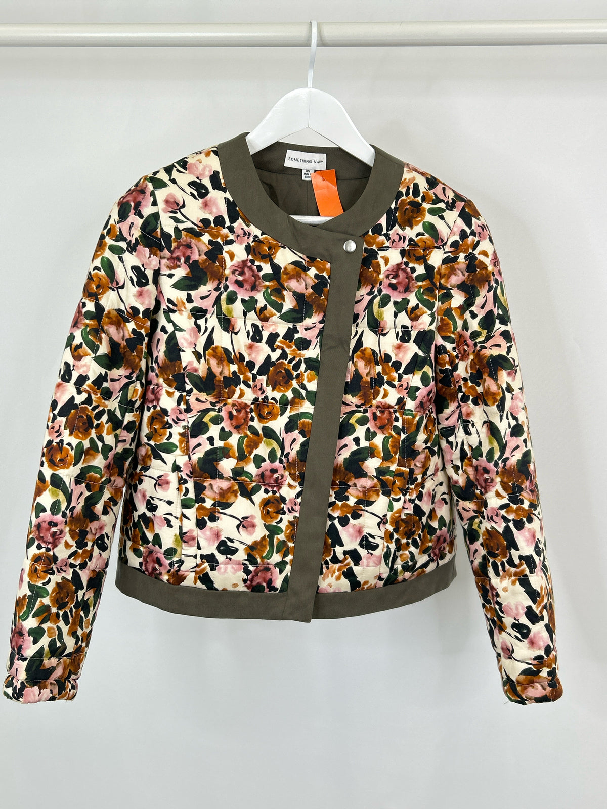 Something Navy Size XS BEIGE FLORAL Women Jacket