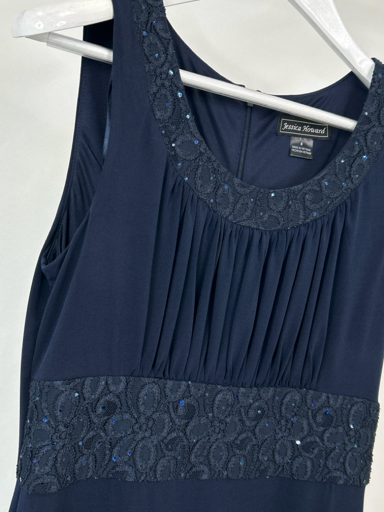 JESSICA HOWARD Size 8 Navy Women's 2-Piece w/dress