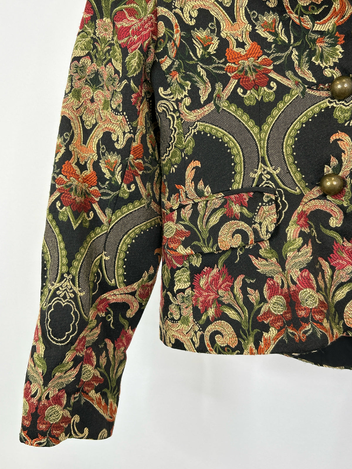 TASHA POLIZZI Size S Green Floral Women Jacket NWT
