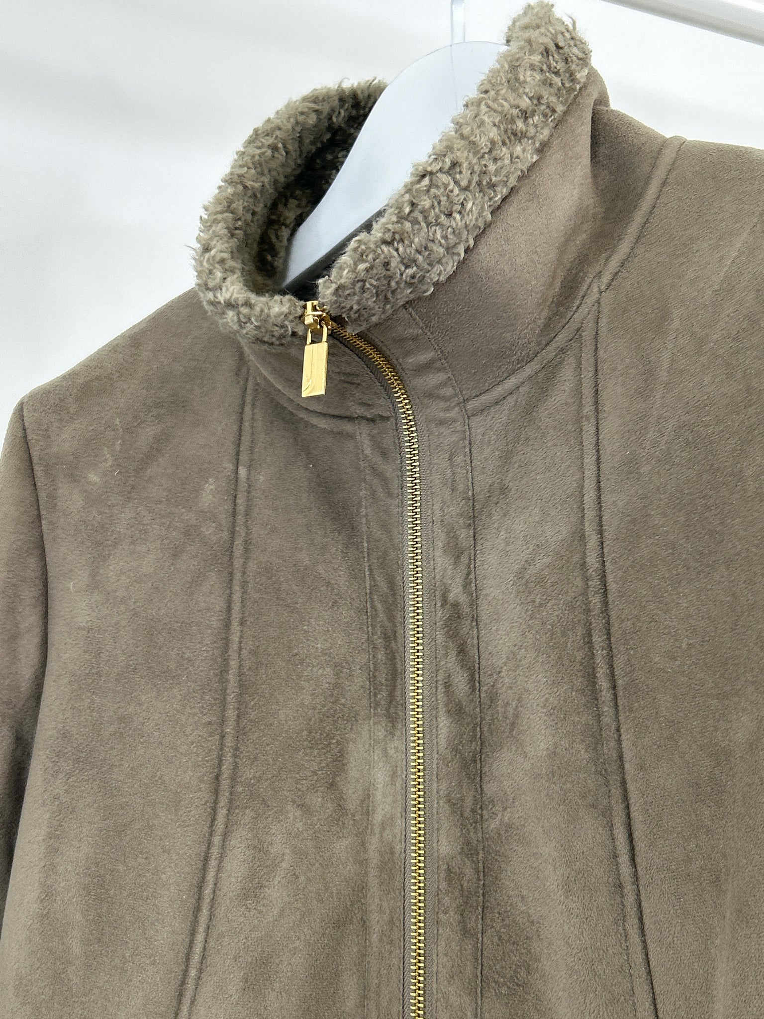 JONES NEW YORK Size L Taupe Women Coat