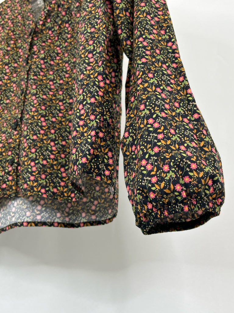 NATION Size S Black Floral Women's Top