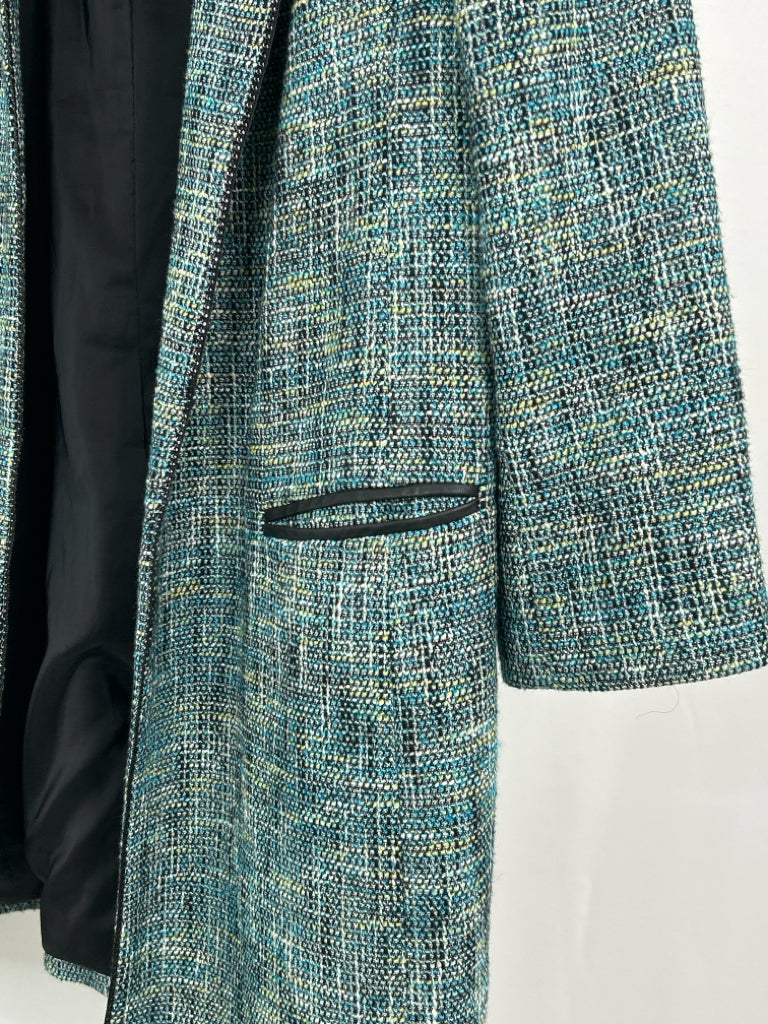 CLASSIQUES ENTIER Women Size L Turquoise & Black Jacket