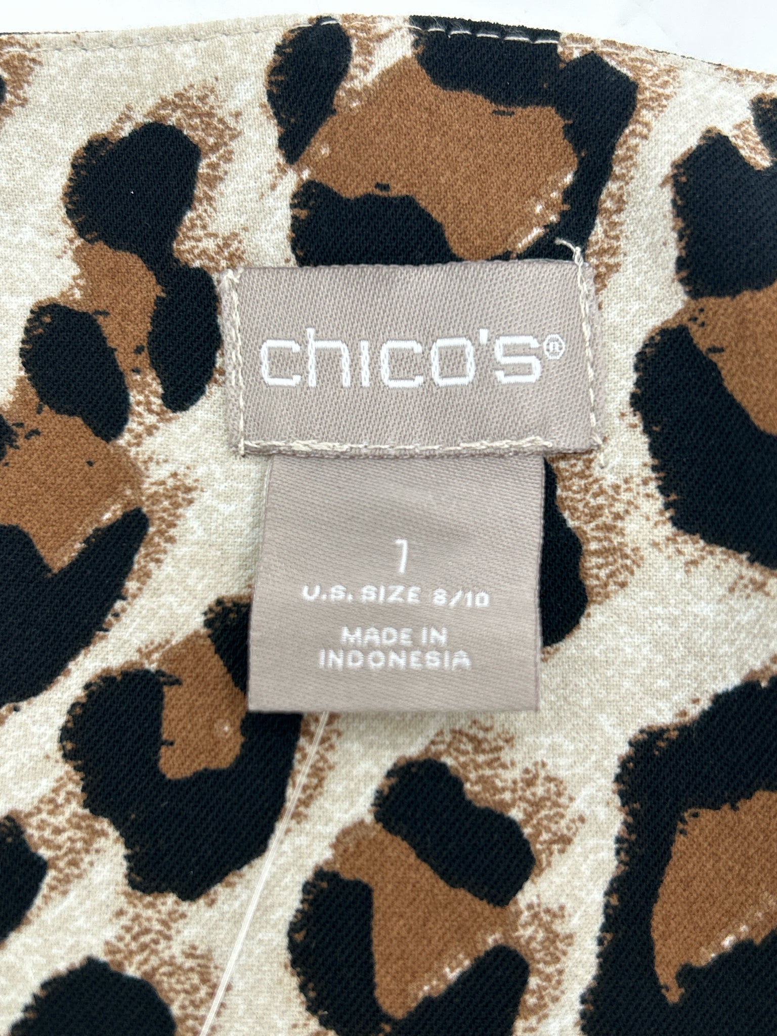 CHICO'S Size 8/10 WHITE AND BROWN Women Tunic