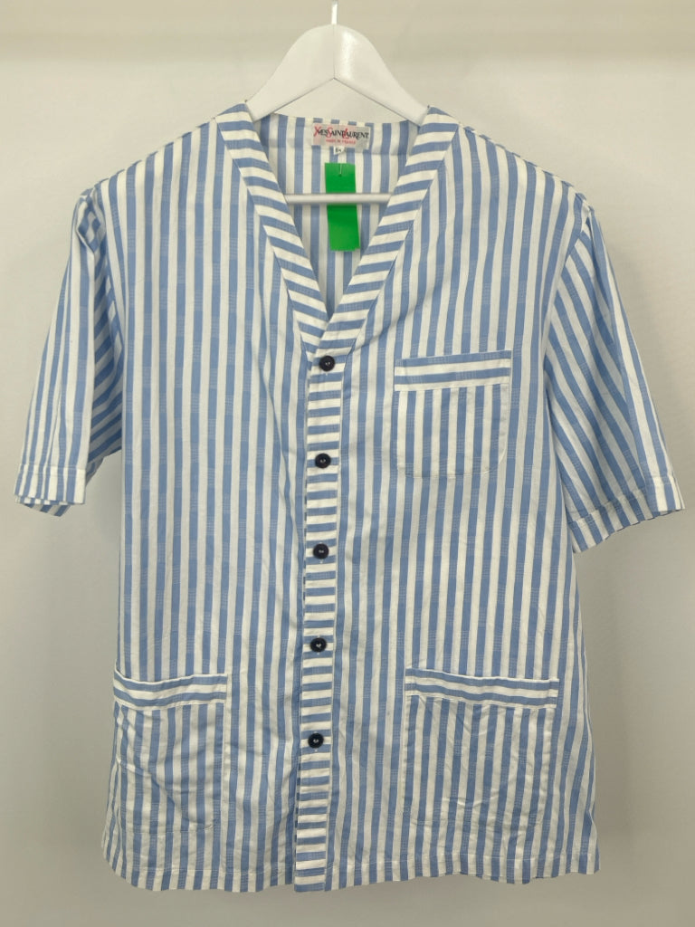 YVES SAINT LAURENT Size 54 WHITE AND BLUE Tunic