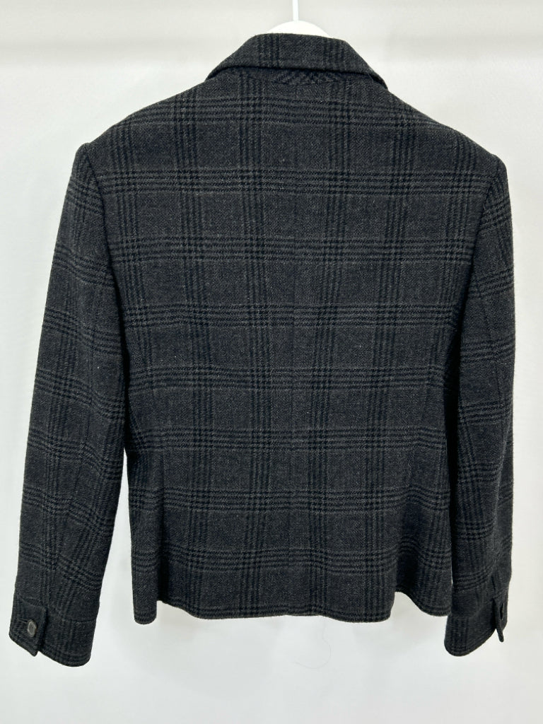 ZARA Women Size L Gray Plaid Blazer