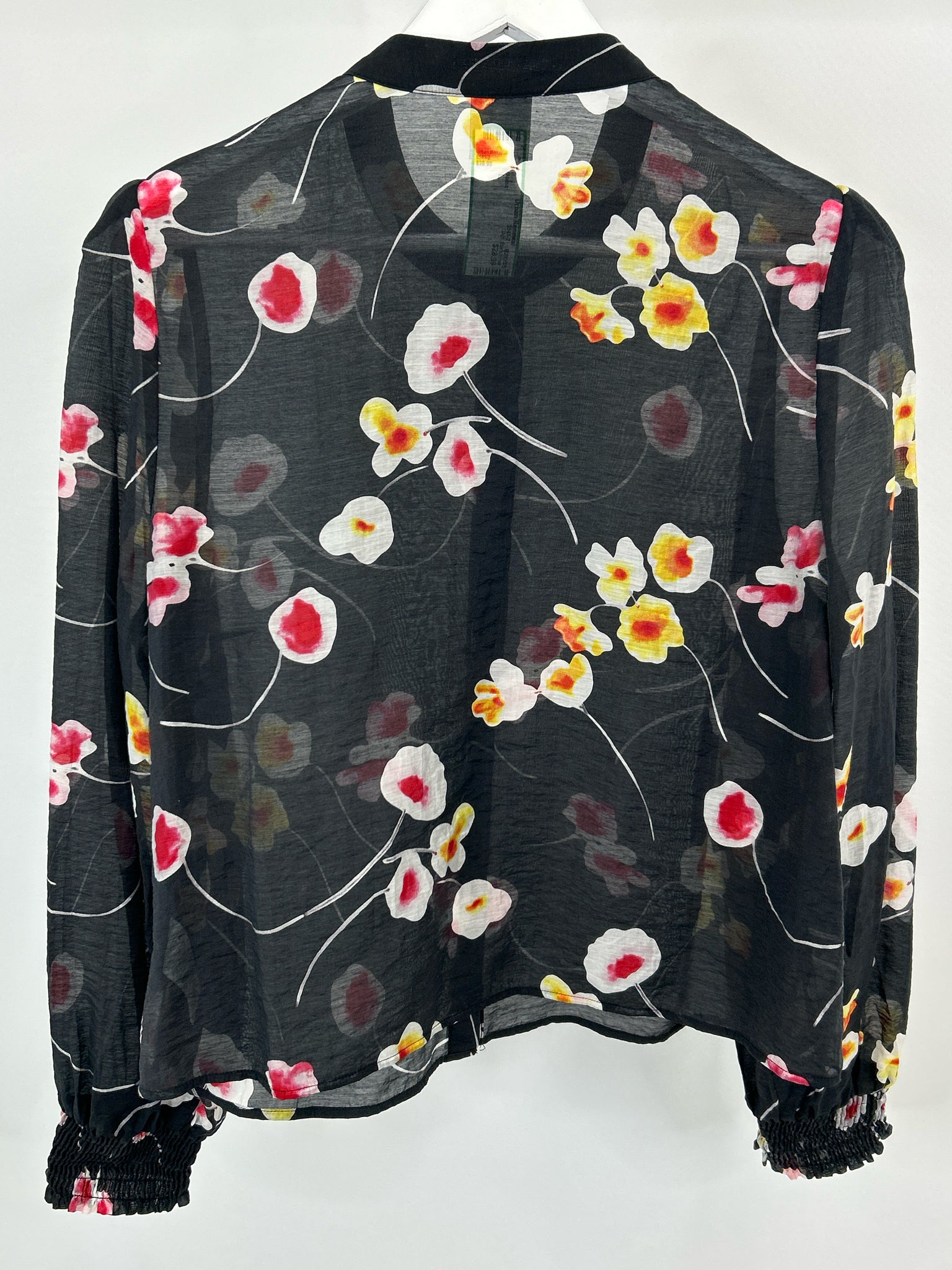 CABI Size L Black Floral Women Blouse
