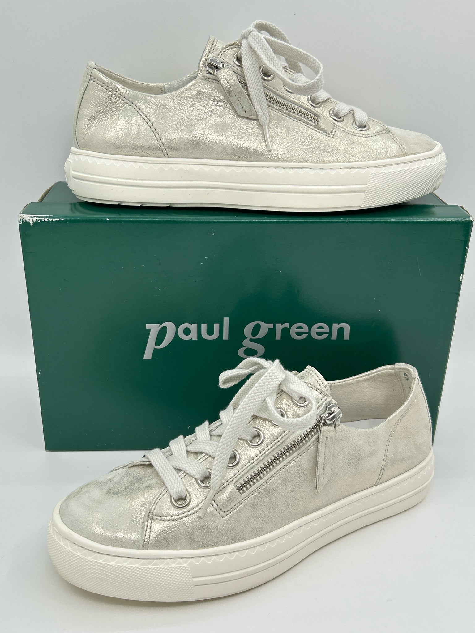 PAUL GREEN Size 7 Silver Women Sneakers