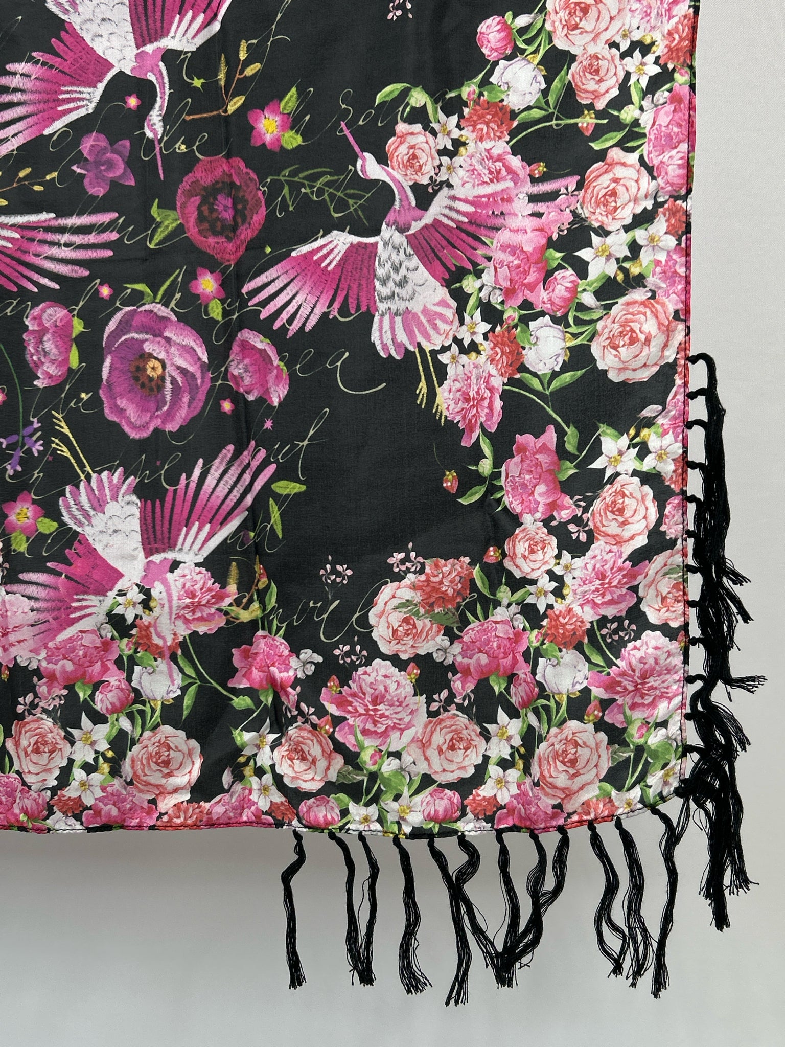 JOHNNY WAS Size One Size BLACK AND PINK Women Scarf